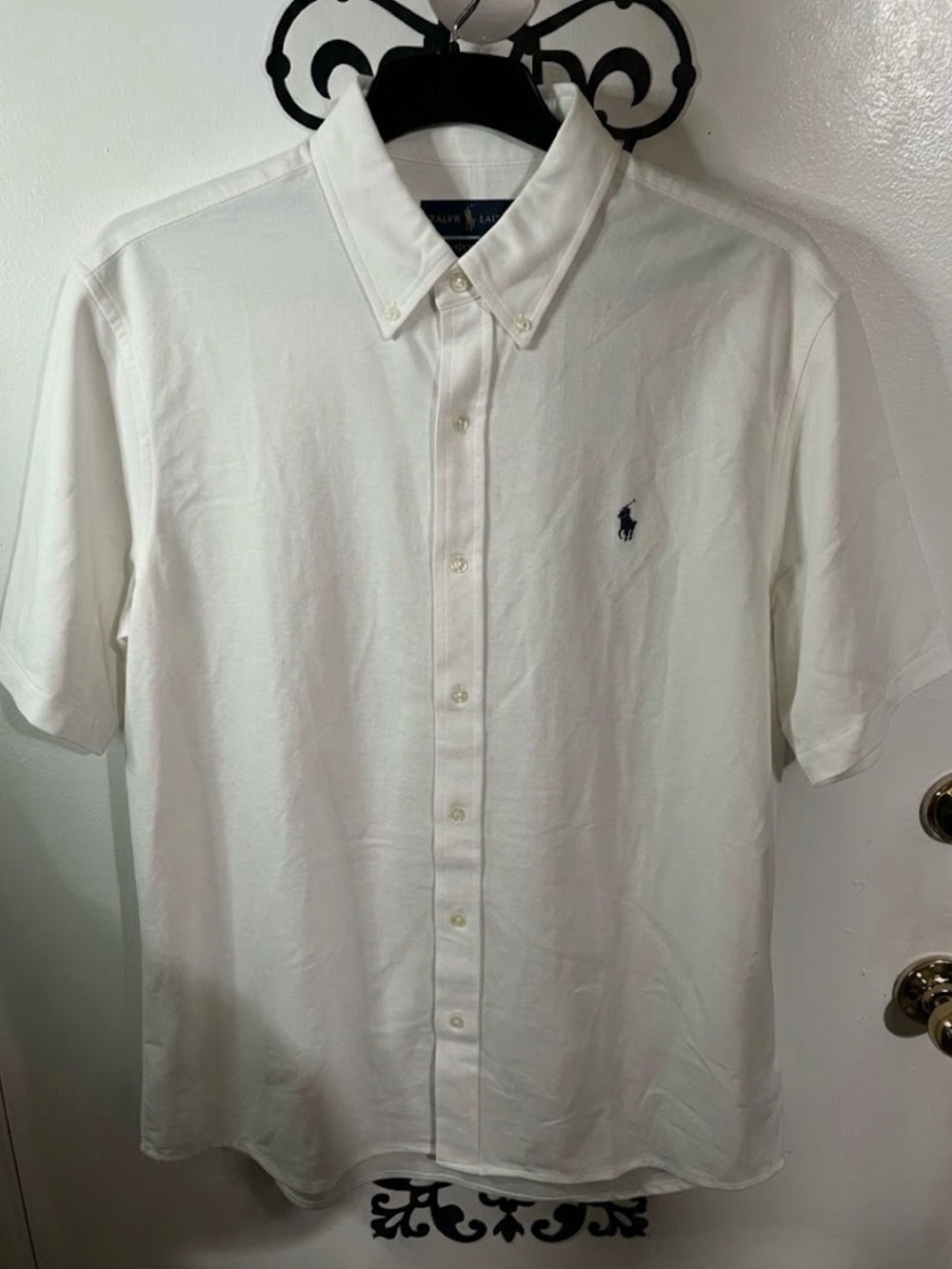 Ralph Lauren Featherweight Mesh Men's White XL Short Sleeve Shirt Like New